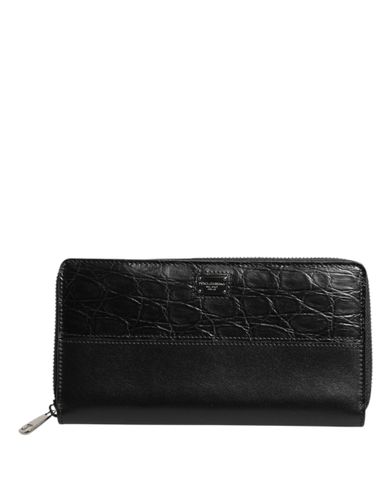 Leather DG Plaque Zip Around Continental Men's Wallet (Pre-Owned) - Dolce & Gabbana - Modalova