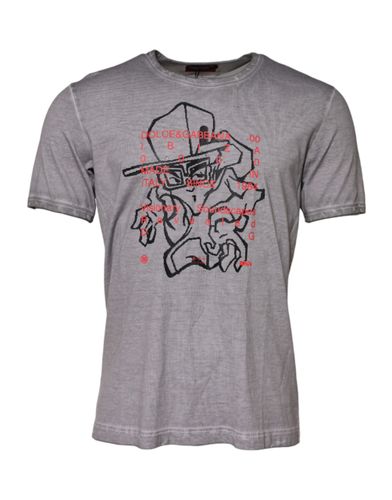 Graphic Print Cotton Crew Neck Men's T-shirt - Dolce & Gabbana - Modalova