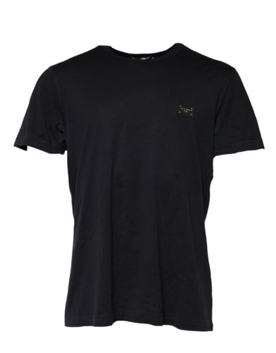 Dark Logo Plaque Cotton Crewneck Men's T-shirt (Pre-Owned) - Dolce & Gabbana - Modalova