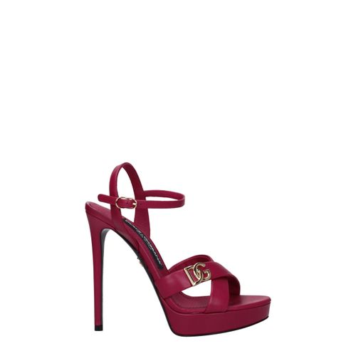 Leather Platform Women's Sandals - Dolce & Gabbana - Modalova