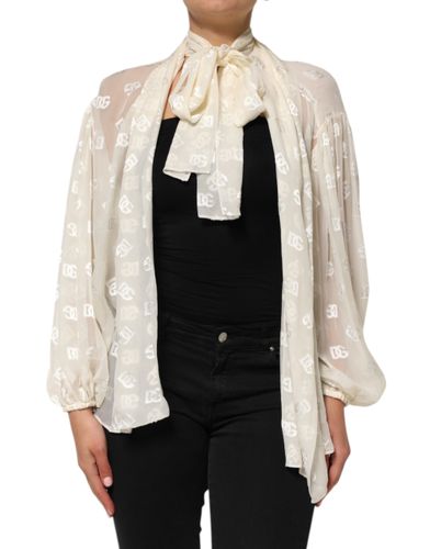 Logo Monogram Ascot Collar Women's Top (Pre-Owned) - Dolce & Gabbana - Modalova