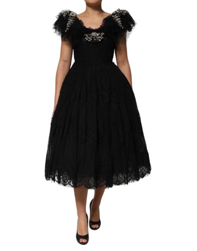 Crystal Embellished Midi A-line Women's Dress - Dolce & Gabbana - Modalova