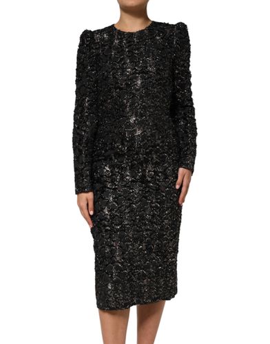 Sequin Bouclé Tweed Sheath Women's Dress - Dolce & Gabbana - Modalova