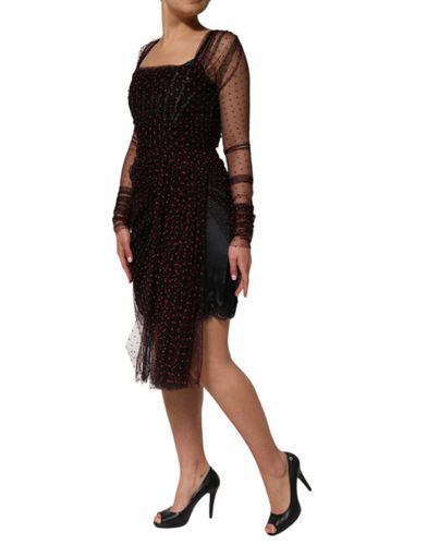 Lace Trim Long Sleeve Sheath Mini Women's Dress - Dolce & Gabbana - Modalova