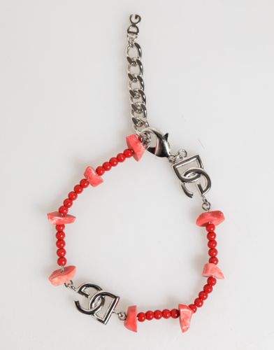 Tone Brass Beaded Resin DG Logo Chain Men Men's Bracelet - Dolce & Gabbana - Modalova