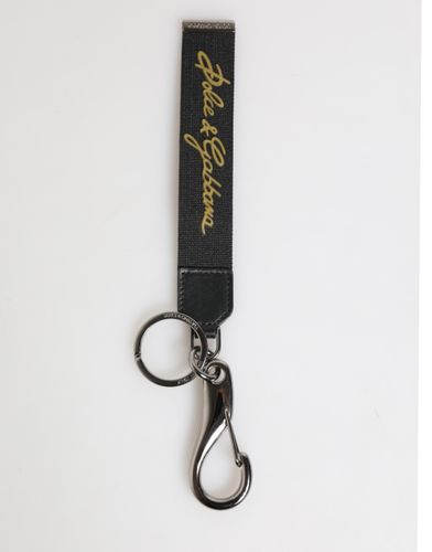 Yellow Polyester DG Logo Silver Keychain Men's Keyring - Dolce & Gabbana - Modalova