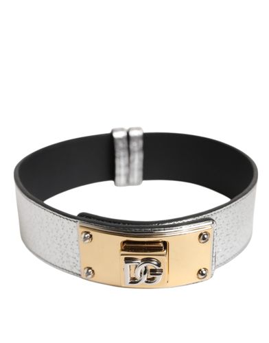 Textured Leather Gold Tone Metal Men's Neckband (Pre-Owned) - Dolce & Gabbana - Modalova