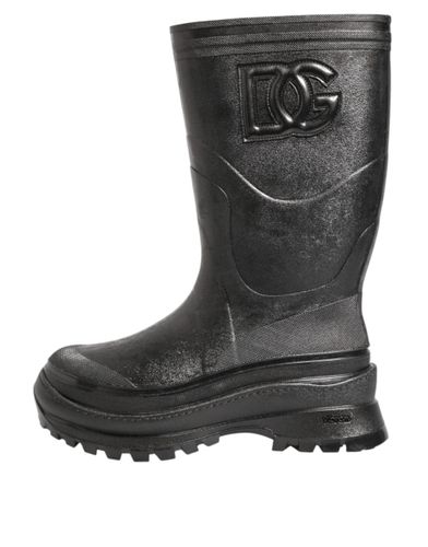 Metallic Pull On Rain Boots Men Men's Shoes - Dolce & Gabbana - Modalova