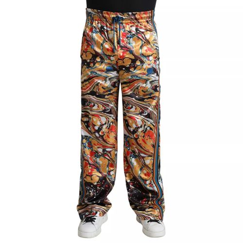 Marble Print Satin Trouser Men's Pants (Pre-Owned) - Dolce & Gabbana - Modalova