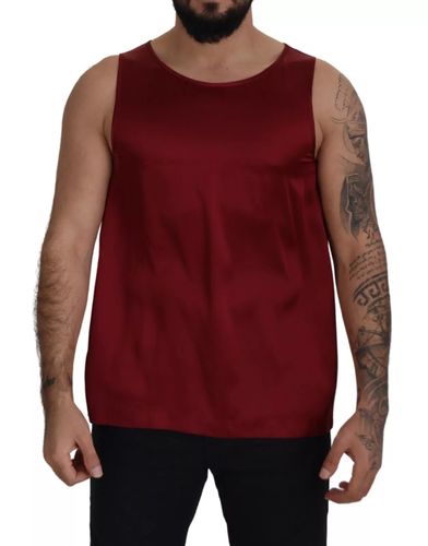 Round Neck Sleeveless Silk Men's T-shirt - Dolce & Gabbana - Modalova