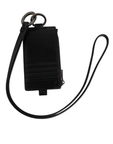 Leather Logo Embossed Lanyard Card Holder Men's Wallet - Dolce & Gabbana - Modalova