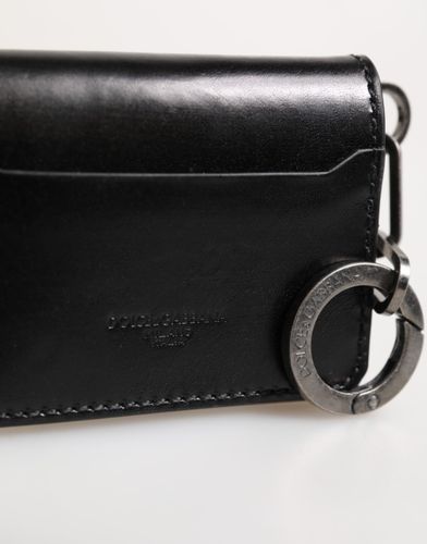 Men's Leather Logo Embossed Key Chain Card Holder Men's Wallet - Dolce & Gabbana - Modalova