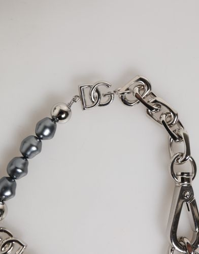 Tone Chain Lobster Clasp Logo Gray Pearls Men's Bracelet (Pre-Owned) - Dolce & Gabbana - Modalova