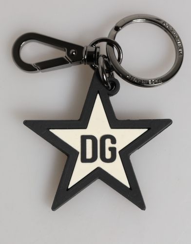 White Black DG Logo Star Rubber Men's Keychain Men's Keyring - Dolce & Gabbana - Modalova