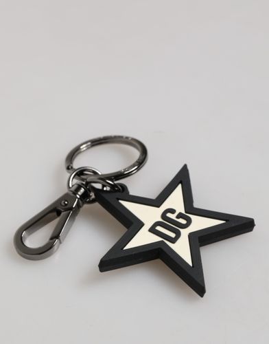 White Black DG Logo Star Rubber Men's Keychain Men's Keyring - Dolce & Gabbana - Modalova