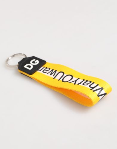 Logo Polyester Silver Brass Holder Keychain Men's Keyring - Dolce & Gabbana - Modalova