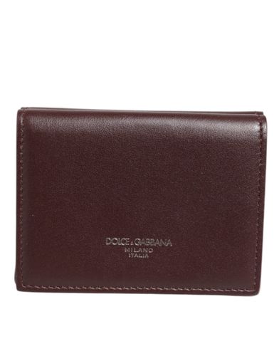Leather Embossed Logo Trifold Men Card Holder Dark Men's - Dolce & Gabbana - Modalova