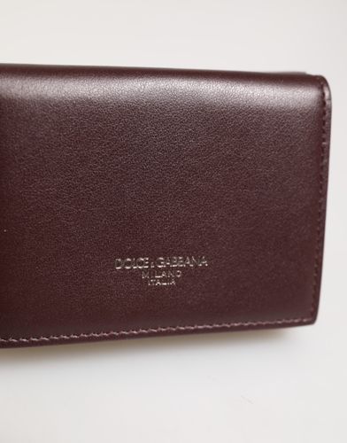 Leather Embossed Logo Trifold Men Card Holder Dark Men's - Dolce & Gabbana - Modalova