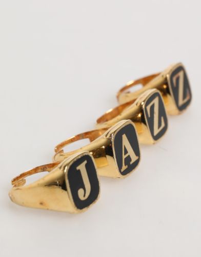 Gold Tone Brass JAZZ Letter Set 4 Pieces Adjustable Men's Ring (Pre-Owned) - Dolce & Gabbana - Modalova