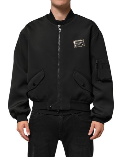 Polyester Logo Plaque Bomber Men's Jacket (Pre-Owned) - Dolce & Gabbana - Modalova