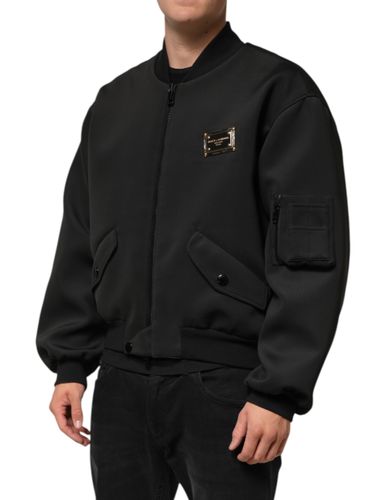 Polyester Logo Plaque Bomber Men's Jacket (Pre-Owned) - Dolce & Gabbana - Modalova