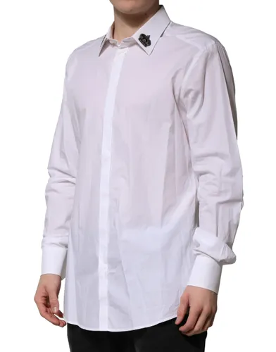 Cotton Crown Collar GOLD Formal Men's Shirt (Pre-Owned) - Dolce & Gabbana - Modalova