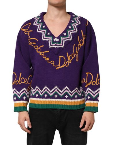 Wool DG Logo Men Knit Pullover Men's Sweater - Dolce & Gabbana - Modalova