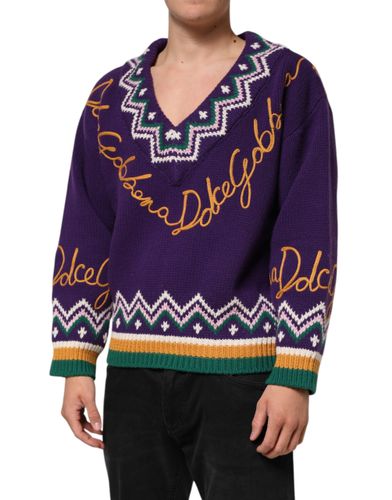 Wool DG Logo Men Knit Pullover Men's Sweater - Dolce & Gabbana - Modalova