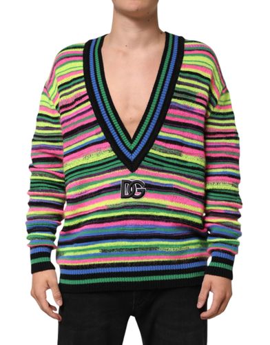 DG Logo V-Neck Knit Pullover Men's Sweater - Dolce & Gabbana - Modalova