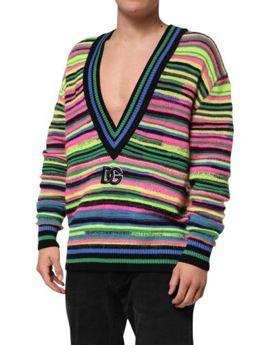 DG Logo V-Neck Knit Pullover Men's Sweater - Dolce & Gabbana - Modalova