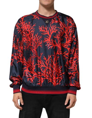 Silk Navy Coral Print Pullover Men's Sweater - Dolce & Gabbana - Modalova
