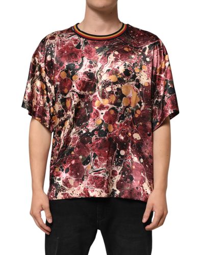 Polyester Marble Print Oversize Men's T-shirt - Dolce & Gabbana - Modalova