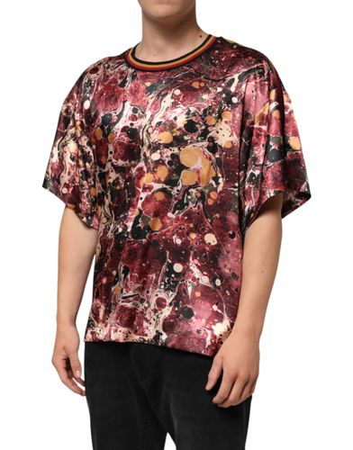 Polyester Marble Print Oversize Men's T-shirt - Dolce & Gabbana - Modalova