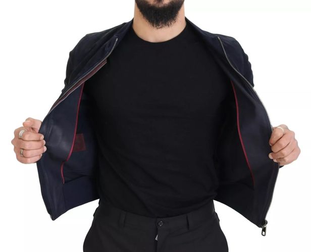 Dark Suede Lambskin Blouson Men's Jacket (Pre-Owned) - Dolce & Gabbana - Modalova