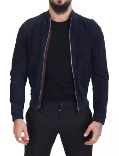 Dark Suede Lambskin Blouson Men's Jacket (Pre-Owned) - Dolce & Gabbana - Modalova