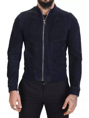 Dark Suede Lambskin Blouson Men's Jacket (Pre-Owned) - Dolce & Gabbana - Modalova
