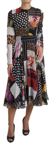 Patchwork Floral Leopard Women's Dress - Dolce & Gabbana - Modalova
