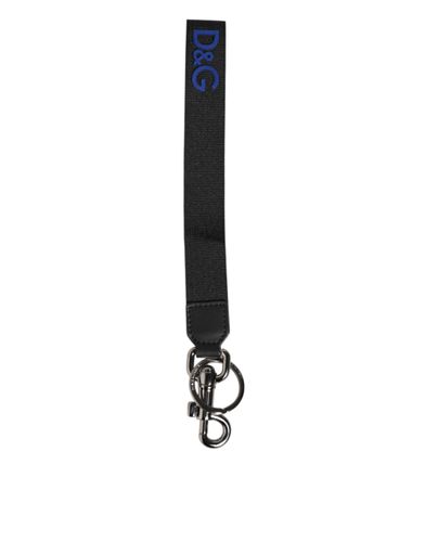 Blue DG Logo Polyester Brass Holder Keychain Men's Keyring - Dolce & Gabbana - Modalova