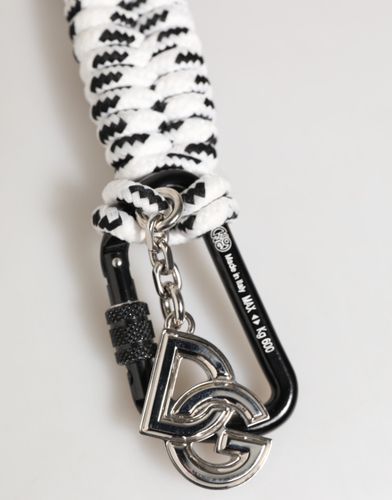 Black White Polyester Tape String DG Logo Keychain Men's Keyring - Dolce & Gabbana - Modalova