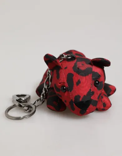 Red Black Polyester Animal Silhouette Bag Keychain Men's Keyring - Dolce & Gabbana - Modalova