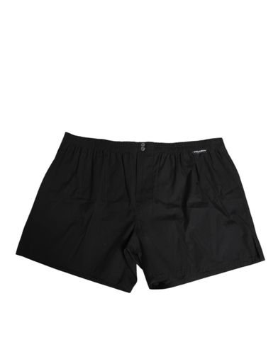 Cotton Elastic Waistband Button Men's Swimwear - Dolce & Gabbana - Modalova