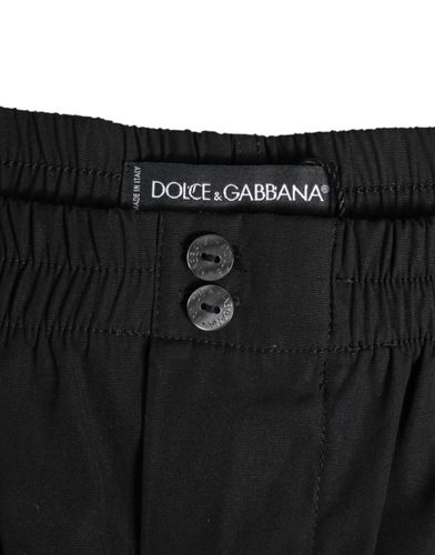 Cotton Elastic Waistband Button Men's Swimwear - Dolce & Gabbana - Modalova