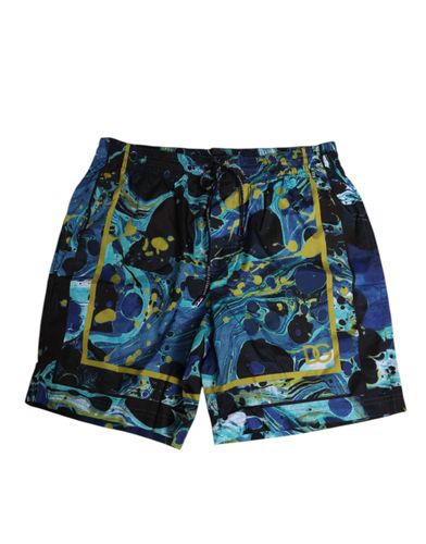 Marble Print Logo Men Boxer Short Men's Swimwear - Dolce & Gabbana - Modalova