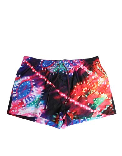 Neon Print Polyester Shorts Men's Swimwear - Dolce & Gabbana - Modalova