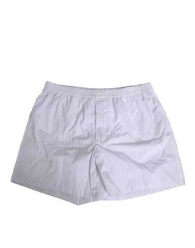 Blue Cotton Striped Button Fly Shorts Men's Swimwear - Dolce & Gabbana - Modalova