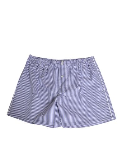 Blue White Cotton Striped Button Fly Shorts Men's Swimwear - Dolce & Gabbana - Modalova