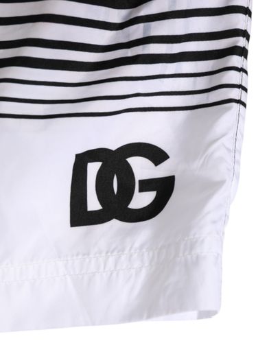 Black White Striped DG Logo Men Short Men's Swimwear (Pre-Owned) - Dolce & Gabbana - Modalova