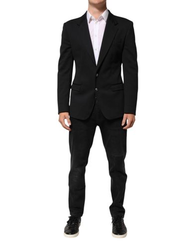 Dark Cotton Men Jacket Coat Blazer Men's Suit - Dolce & Gabbana - Modalova