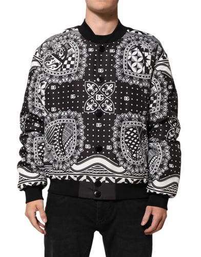 Black White Bandana Print Bomber Men's Jacket (Pre-Owned) - Dolce & Gabbana - Modalova