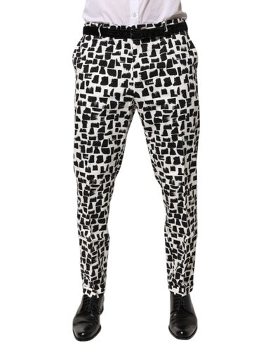 Abstract Print Cotton Blend Men's Pants - Dolce & Gabbana - Modalova